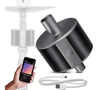DILAW® Shisha ECO Haut-parleur Bluetooth Hookah SoundBar Mini enceinte Bluetooth 80 dB Portable sans fil avec 24 LED colorées Portée Bluetooth 350 mAh Gris