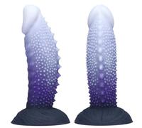 Dildo Anal Réaliste Monstre En Silicone Épineux Avec Ventouse Puissante, Stimulateur G-Point Et Prostate, Pour Femmes Hommes Couples (bleu-blanc)