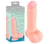 Dildo en silicone médical droit (20 cm) - naturel