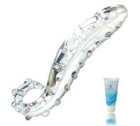 Dildo en verre en cristal rose avec design en forme de S et bosses texturées grande taille G-Spot et stimulateur de la prostate Jouet sexuel adulte sûr pour les hommes et les femmes (Transparenz)