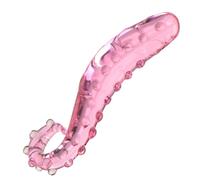 Dildo en verre en cristal rose avec design en forme de S et bosses texturées grande taille G-Spot et stimulateur de la prostate Jouet sexuel adulte sûr pour les hommes et les femmes (rose)