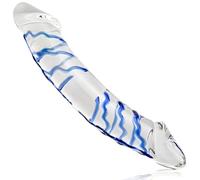 Dildo en verre réaliste de 28 cm - Stimulateur de G-spot double face avec glands réalistes, design tourbillon cristal, utilisation anale & vaginale, jouet sexuel adulte pour femmes