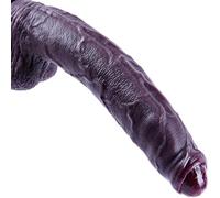 Dildo géant réaliste de 29 cm,XXL Dildo non-circoncis avec prépuce, Dildoen silicone pour le point G,Dildosuper long et avec ventouse, Dildoanal noir,Convient pour les couples masculins et féminins