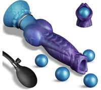 Dildo Ovipositeur Alien Premium Avec 4 Œufs, Nœud Gonflable, Silicone Doux, Ventouse Puissante, Pour Femmes Hommes Couples