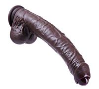 Dildo réaliste de 26,3 cm avec prépuce mobile non circoncis. Dildo géant en silicone. Long Penis XXL pour vagin et anus. Grand pied ventouse Penis noir XXL. Convient aux hommes, femmes et couples