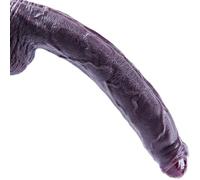 Dildo réaliste non circoncis de 24,5 cm avec prépuce, grand dildo en silicone, pénis épais avec ventouse, dildonoir pour stimulation du point G anal, jouet sexuel pour adultes pour hommes et femmes