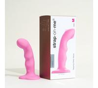 Strap-on-me Vibromasseur ventouse Tapping Dildo Wave - double tapotement, silicone, rose