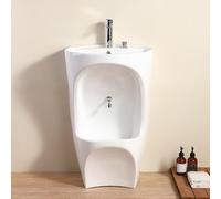 Dileci - Lavabo d’Ablutions MARRAKECH en Céramique Antibactérienne - Bassin Wudu à Poser avec Robinet, Bonde et Inverseur Inclus - Idéal pour Maison, Mosquée ou Centre Islamique