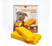 Dilecti Fromage pour Chien au Curcuma - Os à Ronger Longue Durée, Biscuit de Mastication Naturel et Jouet Résistant pour l'Occupation des Chiens (Taille L, Lot de 3)