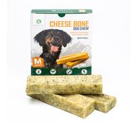 Dilecti Os au Fromage à l'Aneth - Os pour Chien Dur à ronger, friandises pour Chiens saines et Alternative au Fromage de Yak - Taille M, Lot de 3