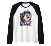 DILF Damn I Love Freedom Eagle Funny Patriotic 4 Juillet Manche Raglan