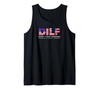 DILF Damn I Love Freedom Funny Patriotic USA Pride Tees Débardeur