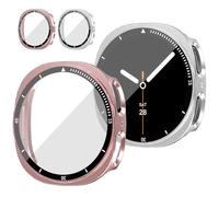 Dilhvy 2 Pièces Coque de Protection Complète Samsung Galaxy Watch 8 40mm avec Verre Trempé, Anti-Choc pour Protection 360° Anti-Rayures,Toucher Sensible - Accessoire de montre avec graduations