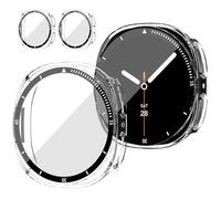 Dilhvy 2 Pièces Coque de Protection Complète Samsung Galaxy Watch 8 40mm avec Verre Trempé, Anti-Choc pour Protection 360° Anti-Rayures,Toucher Sensible - Accessoire de Montre avec Graduations