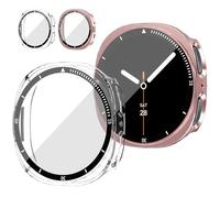 Dilhvy 2 Pièces Coque de Protection Complète Samsung Galaxy Watch 8 40mm avec Verre Trempé, Anti-Choc pour Protection 360° Anti-Rayures,Toucher Sensible - Accessoire de montre avec graduations
