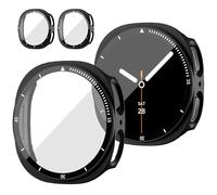 Dilhvy 2 Pièces Coque de Protection Complète Samsung Galaxy Watch 8 40mm avec Verre Trempé, Anti-Choc pour Protection 360° Anti-Rayures,Toucher Sensible - Accessoire de montre avec graduations