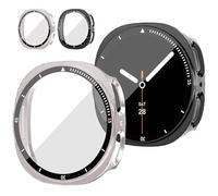 Dilhvy 2 Pièces Coque de Protection Complète Samsung Galaxy Watch 8 40mm avec Verre Trempé, Anti-Choc pour Protection 360° Anti-Rayures,Toucher Sensible - Accessoire de montre avec graduations