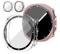 Dilhvy 2 Pièces Coque de Protection Complète Samsung Galaxy Watch 8 44mm avec Verre Trempé, Anti-Choc pour Protection 360° Anti-Rayures,Toucher Sensible - Accessoire de Montre avec Graduations