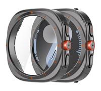 Dilhvy Lot de 2 coques de protection pour Samsung Galaxy Watch 7 40 mm - Transformation en Ultra 47 mm - Design unique avec film de protection d'écran en verre pour homme et femme