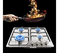 DiLiBee 580 x 520 mm - Plaque de cuisson à gaz à 4 flammes - En acier inoxydable intégré - Système d'allumage et de flameout - Système d'ignition et de flameout - Pour le camping - Multi brûleurs