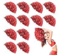 DILIBRA Lot de 24 pompons métalliques de pom-pom girl pour enfants, pom-pom girl, cheer Squad pour adultes et équipe de sport, jeu de danse, fête