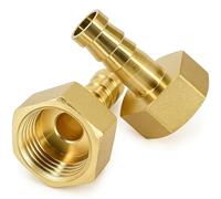 Dilightnews 2 Pièces Thread Pipe Coupler Connector, Fittings Brass Fluted 10mm, Inner Hose Fitting, Heavy Duty Corrosion Resistant Threaded Fittings, for Garden Hose Plumbing