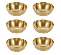 Dilireba 6 Pièces Bol Petit Or et Inox, Trempette, Bois Sauce, Coupelles Sauce Rondes, Mini Or pour Accompagnements et Apéritifs, 8.2 x 2.7 cm