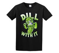 Dill with It Funny Pickle Flippin Sweet Gear Transparent Unisex 100% Cotton Short-Sleeve T-Shirts Black XXXL