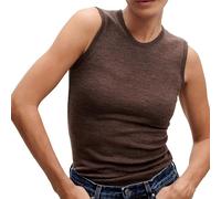 DILLING Débardeur en laine mérinos pour femme, noisette, 42