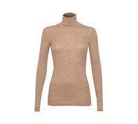 DILLING Haut à col roulé en Laine de mérinos pour Femme Caramel chiné 36