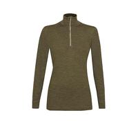 DILLING Haut à col zippé en Laine de mérinos pour Femme Vert foncé chiné 38