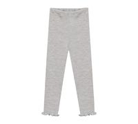 DILLING Legging en laine mérinos pour bébé avec bords à volants, gris clair, 86