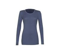 Dilling T-shirt à manches longues en laine mérinos pour femme, Bleu tonnerre, 36