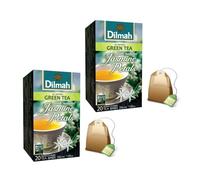 Dilmah® | Thé vert pur et pétales de jasmin | Thé vert de Ceylan Arôme naturel de jasmin - 2 x 20 Sachets de thé (2 x 30 Gr)
