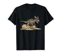 Dilophosaure en Cours d'exécution Scène Jurassique Dinosaure T-Shirt