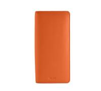 DiLoro Trousse à crayons en cuir avec fermeture éclair pour trois ou quatre stylos à bille, stylos à bille ou lunettes (orange nappa)