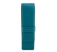 DiLoro Trousse à Crayons en Cuir pour Deux stylos à Plume et stylos à Bille Vert/Turquoise