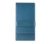 DiLoro Trousse en Cuir pour 4 stylos à Bille, stylos à Bille et Crayons, Bleu Nappa, Classique