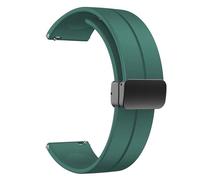 Diloy Bracelet BR45 silicone - Fermeture magnétique - Montre connectée - 20mm 22mm - Attache rapide, souple et moderne Vert Militaire 20mm