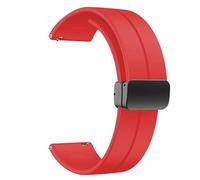 Diloy Bracelet BR45 silicone - Fermeture magnétique - Montre connectée - 20mm 22mm - Attache rapide, souple et moderne Rouge 22mm