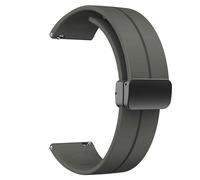 Diloy Bracelet BR45 silicone - Fermeture magnétique - Montre connectée - 20mm 22mm - Attache rapide, souple et moderne Gris 22mm