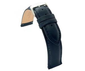 Diloy Bracelet de montre en cuir de vachette lisse 26mm 28mm 30mm 32mm 34mm 36mm 38mm 40mm Ref. 302EA Bleu Marine 40mm