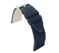 Diloy Bracelet de montre en kevlar et cuir - Plat, sportif, doublure intérieure - Disponible en 18mm 20mm 22mm 24mm 416 Bleu Marine 24mm