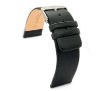 Diloy Bracelet en cuir pour montre classique - Cuir de vache lisse sans couture, style minimaliste - Tailles 18mm, 20mm, 22mm, 24mm, 26mm, 28mm, 30mm 327 Noir 30mm