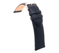 Diloy Bracelet en cuir pour montre habillée - Cuir de vache sans couture, bombé, design minimaliste et élégant, boucle en acier - Tailles 12mm, 14mm, 16mm, 18mm, 20mm, 22mm 301 Bleu Marine 16mm