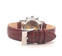 Diloy Bracelet montre cuir gravé crocodile écaille carrée bombé sport - Tailles 14mm 16mm 18mm 20mm 22mm 24mm 26mm 28mm 30mm - Élégant et robuste 368 Brun Moyen 26mm