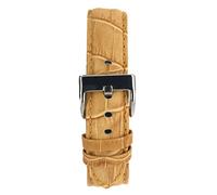 Diloy Bracelet montre cuir gravé crocodile écaille carrée bombé sport - Tailles 14mm 16mm 18mm 20mm 22mm 24mm 26mm 28mm 30mm - Élégant et robuste 368 Beige 30mm