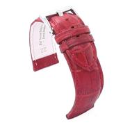 Diloy Bracelet montre cuir gravé crocodile écaille carrée bombé sport - Tailles 14mm 16mm 18mm 20mm 22mm 24mm 26mm 28mm 30mm - Élégant et robuste 368 Bordeaux 22mm