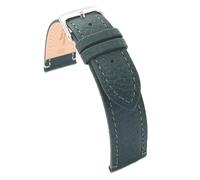 Diloy Bracelet Montre en Cuir de Veau Grain Bison - Style Classique, Boucle Acier - Pour Montres Habillées - Tailles 12mm, 14mm, 16mm, 18mm, 20mm, 22mm P178 Vert Militaire 12mm