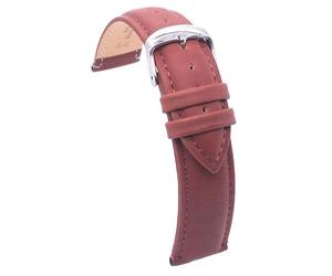 Diloy Bracelet Montre en Cuir de Veau Graissé - Style Classique Rembourré - Boucle en Acier - Compatible avec Daniel Wellington - Tailles 12mm, 14mm, 16mm, 18mm, 20mm, 22mm 77 Brun Intermédiaire